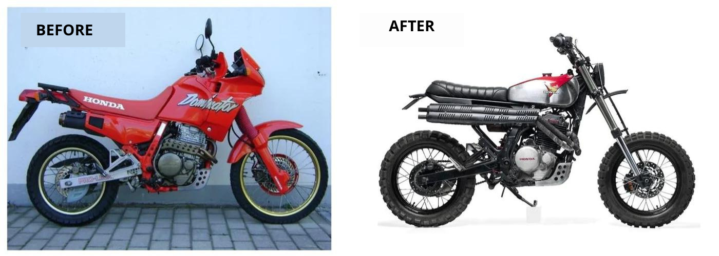 Converting motorcycle to scrambler