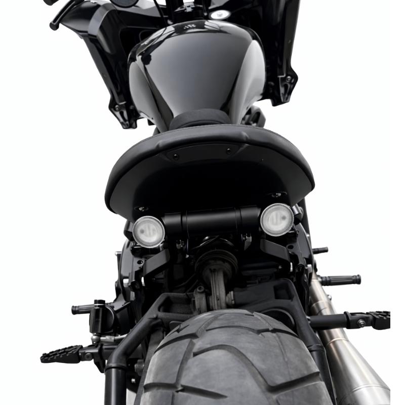 Softail REAR VIEW Solo Seat Kit with Removable Passenger Seat & 3-in-1 Tail Lights