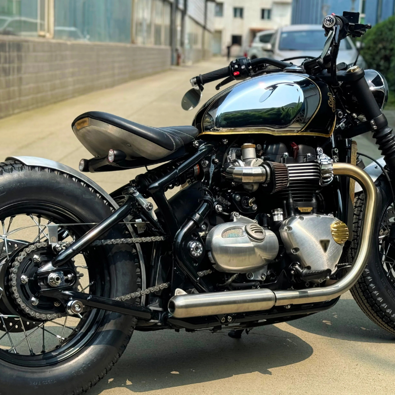 REM stainless steel exhaust pair for Triumph Bobber 1200 – view 6