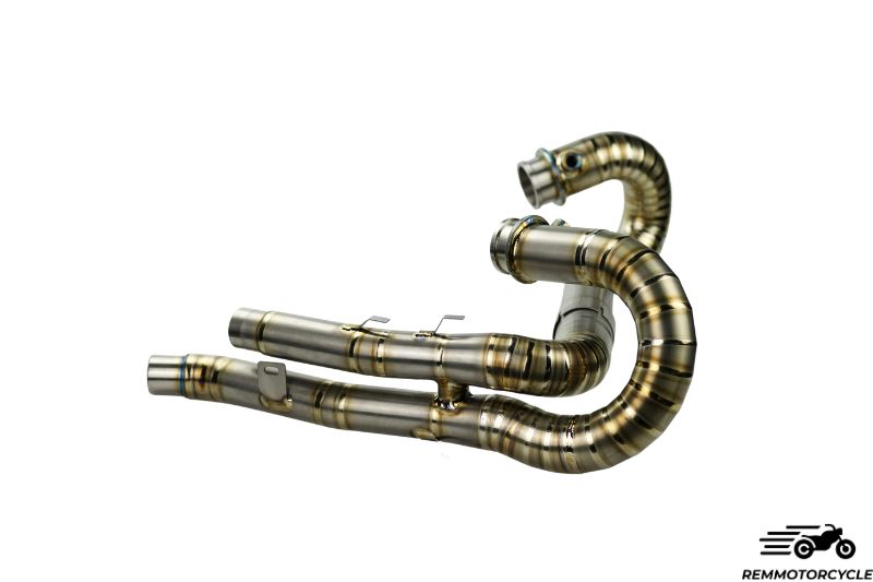 Titanium mid-pipe exhaust header for Triumph Scrambler 1200