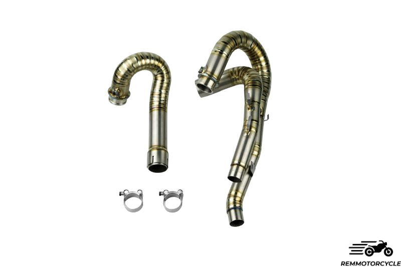 Titanium mid-pipe exhaust header for Triumph Scrambler 1200