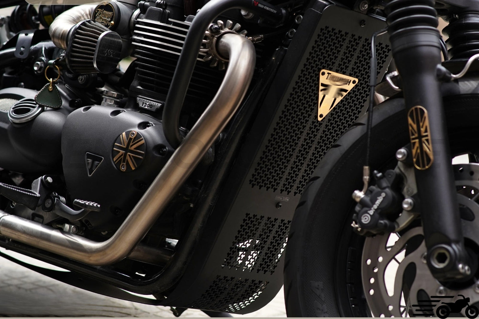 Radiator protection grille for Triumph Bobber