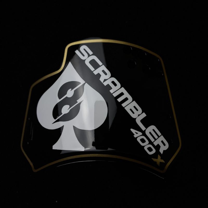 Custom side number plate wind deflector for Triumph 400 X