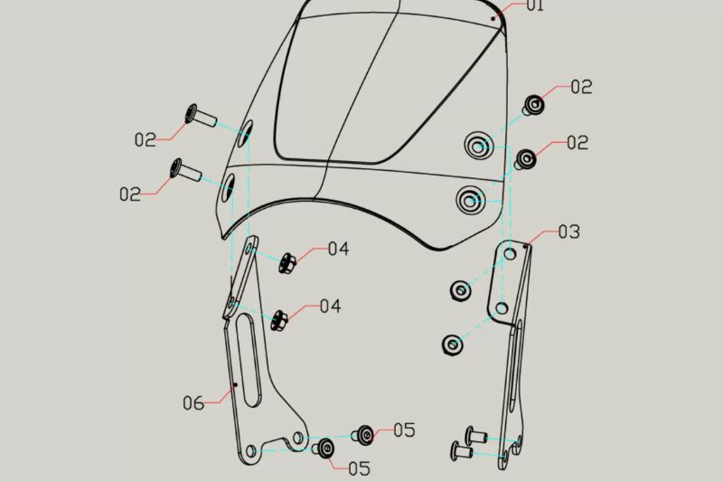BVL Aluminum Windshield for Triumph Scrambler 400X