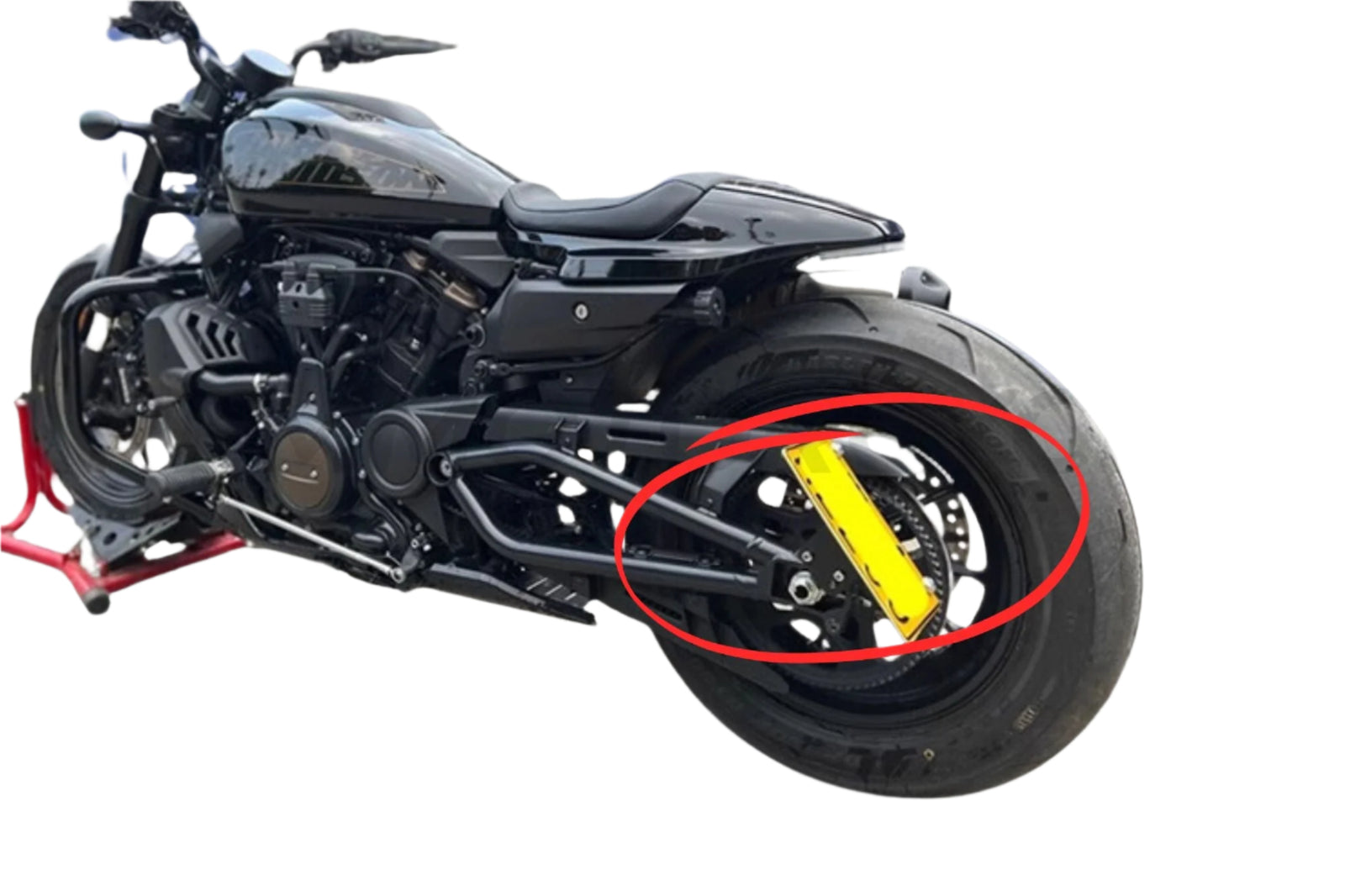 Lateral license plate holder for Harley Sportster S