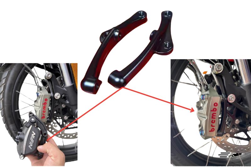 Radial Caliper Conversion Brackets for Triumph Scrambler 1200