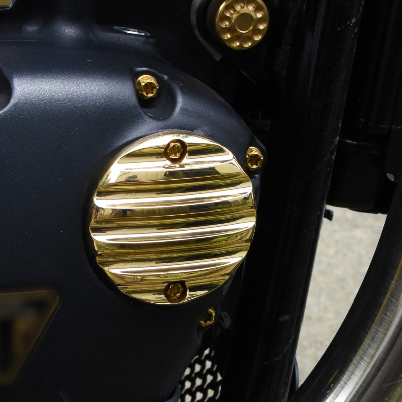 Brass and aluminum crankcase covers for Bobber & Classics