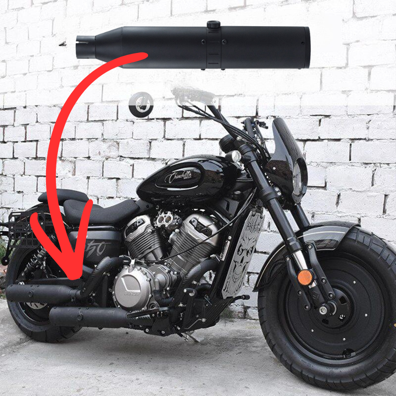 Central valved dual-outlet exhaust for Napoleon 500 / Chinchilla 500 - black