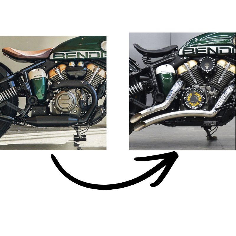 Right-side dual-outlet exhaust for Napoleon 125/250