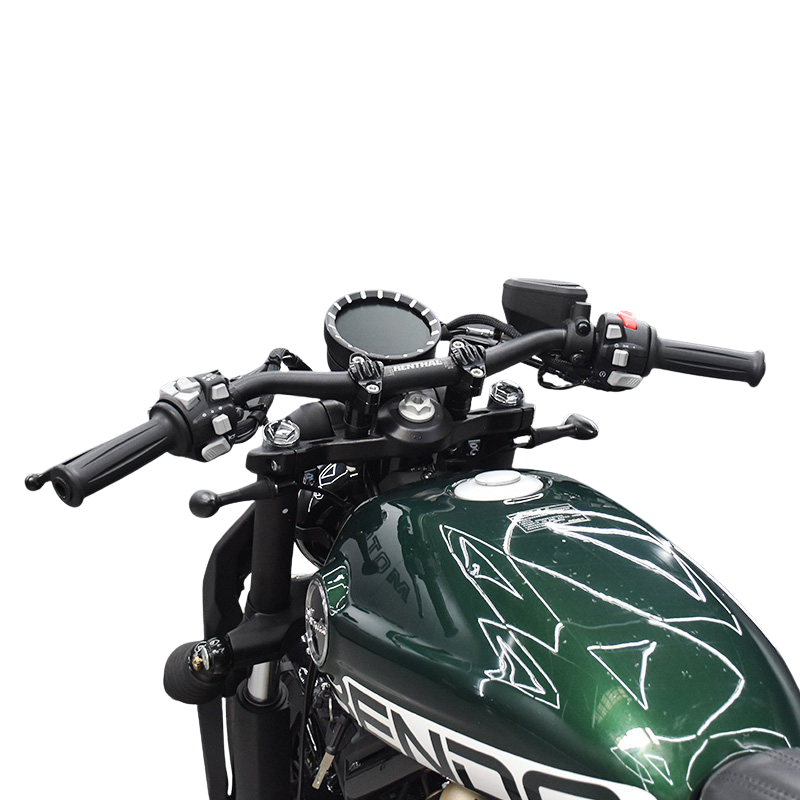 71 cm Handlebar + CNC Risers Kit - Black Anodized