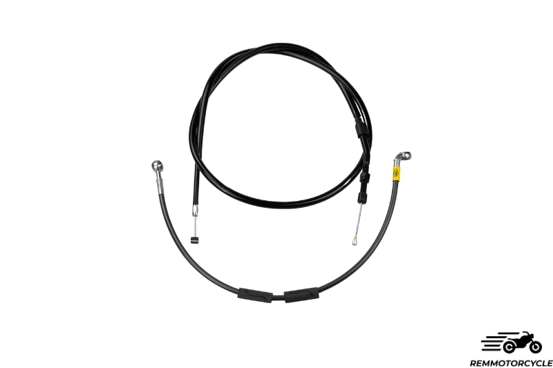HEL Black Kit – Extended Clutch Cable + Front Brake Line