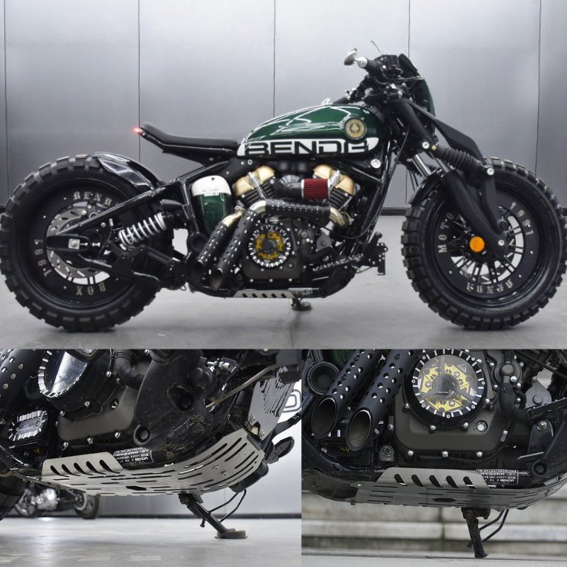 Engine skid plate for Napoleon 125/250 (Black/Silver)