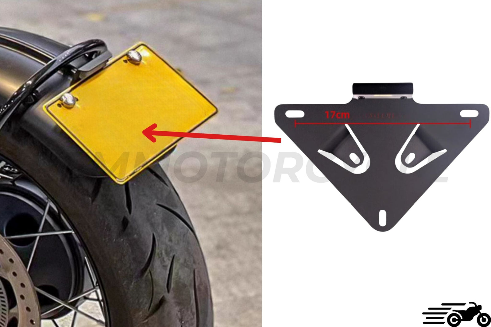 OTriumph Bobber long fender license plate holder