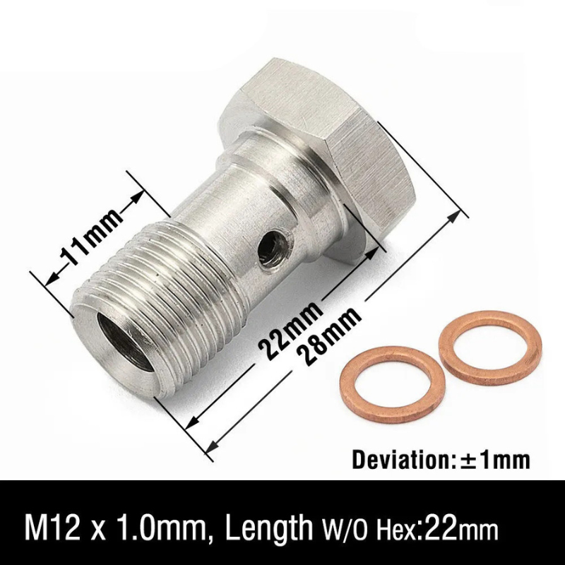 Stainless steel banjo bolt M10/M12 & 7/16-20