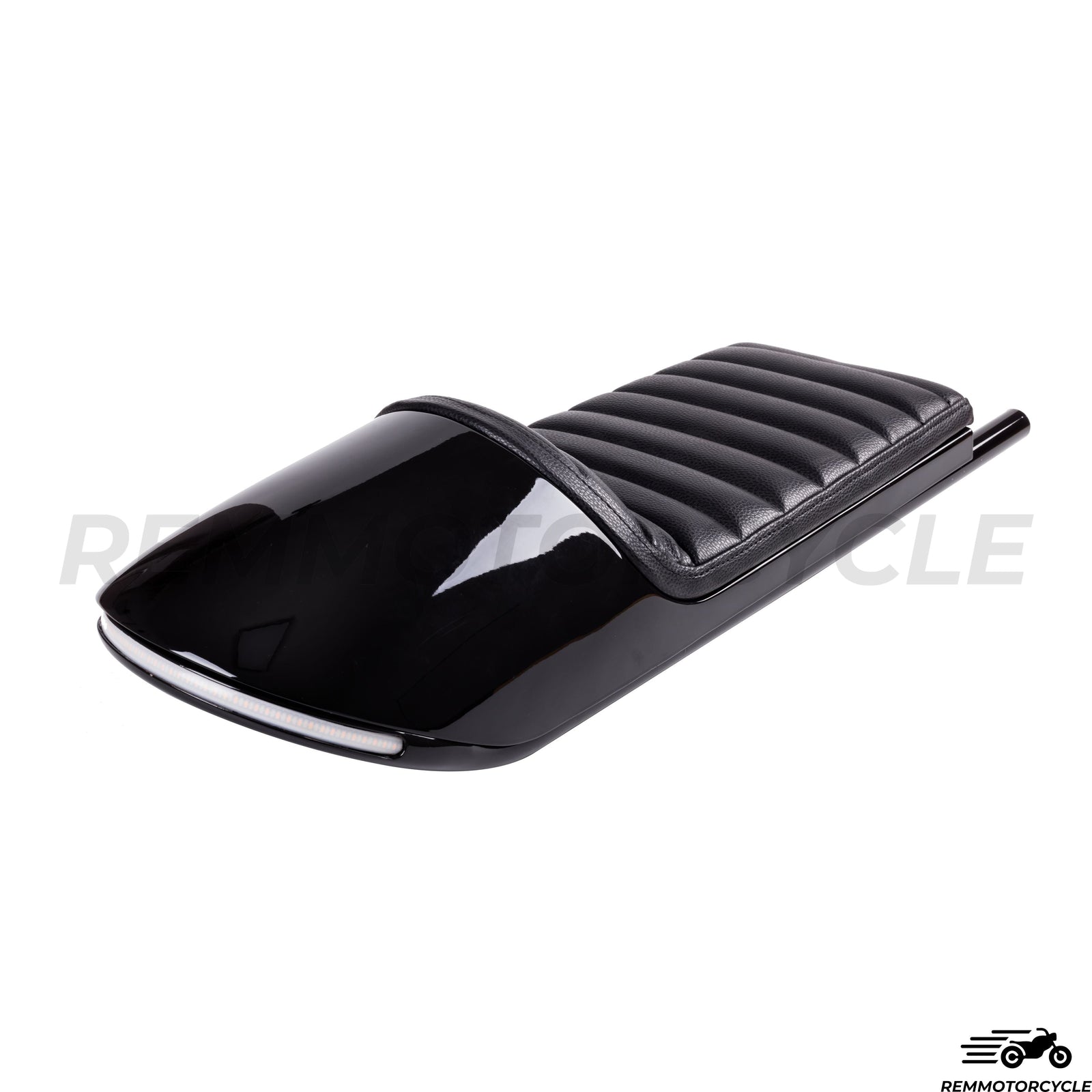 Black Metal Cafe Racer Seat with LED Loop