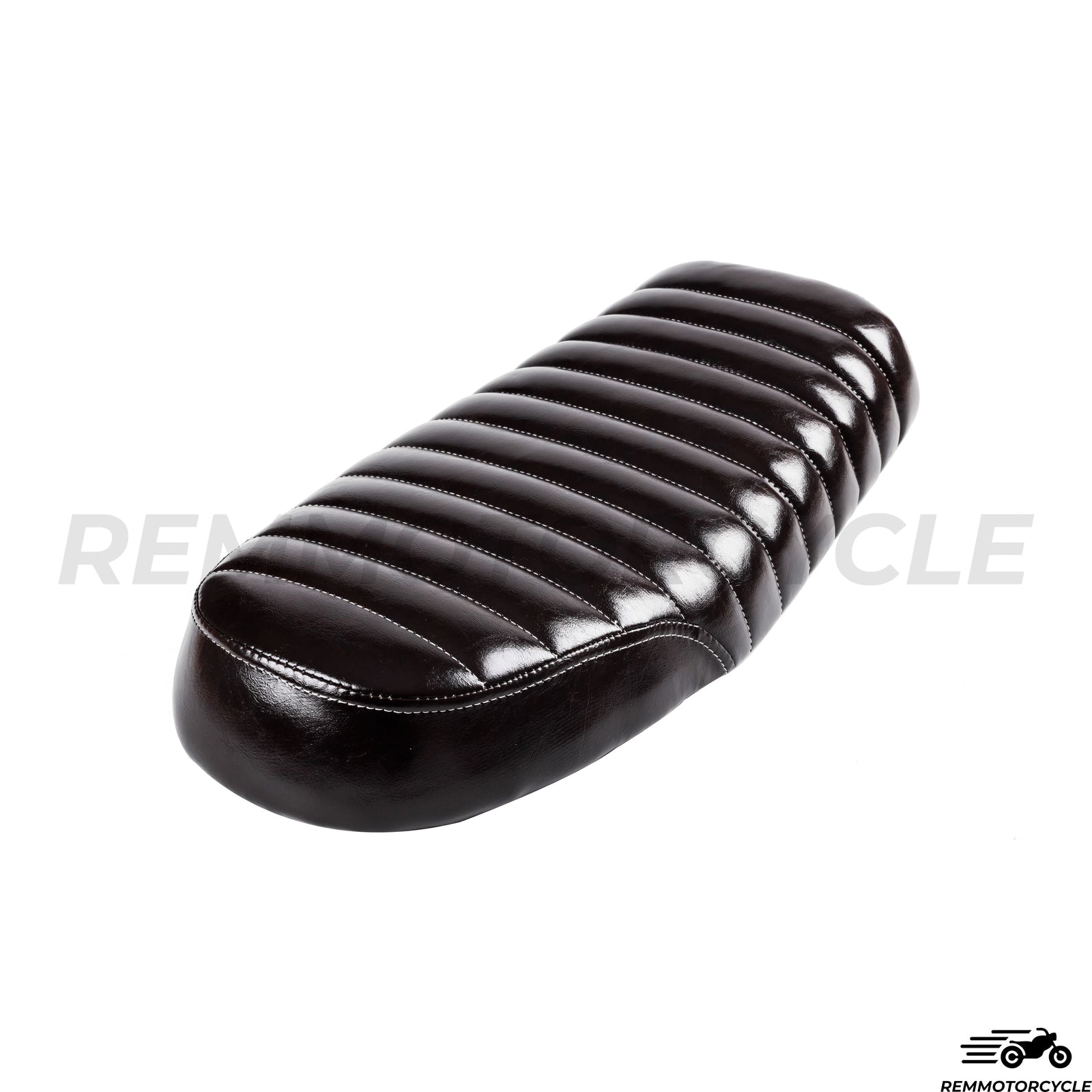 Distressed Black Seat with White Stitching