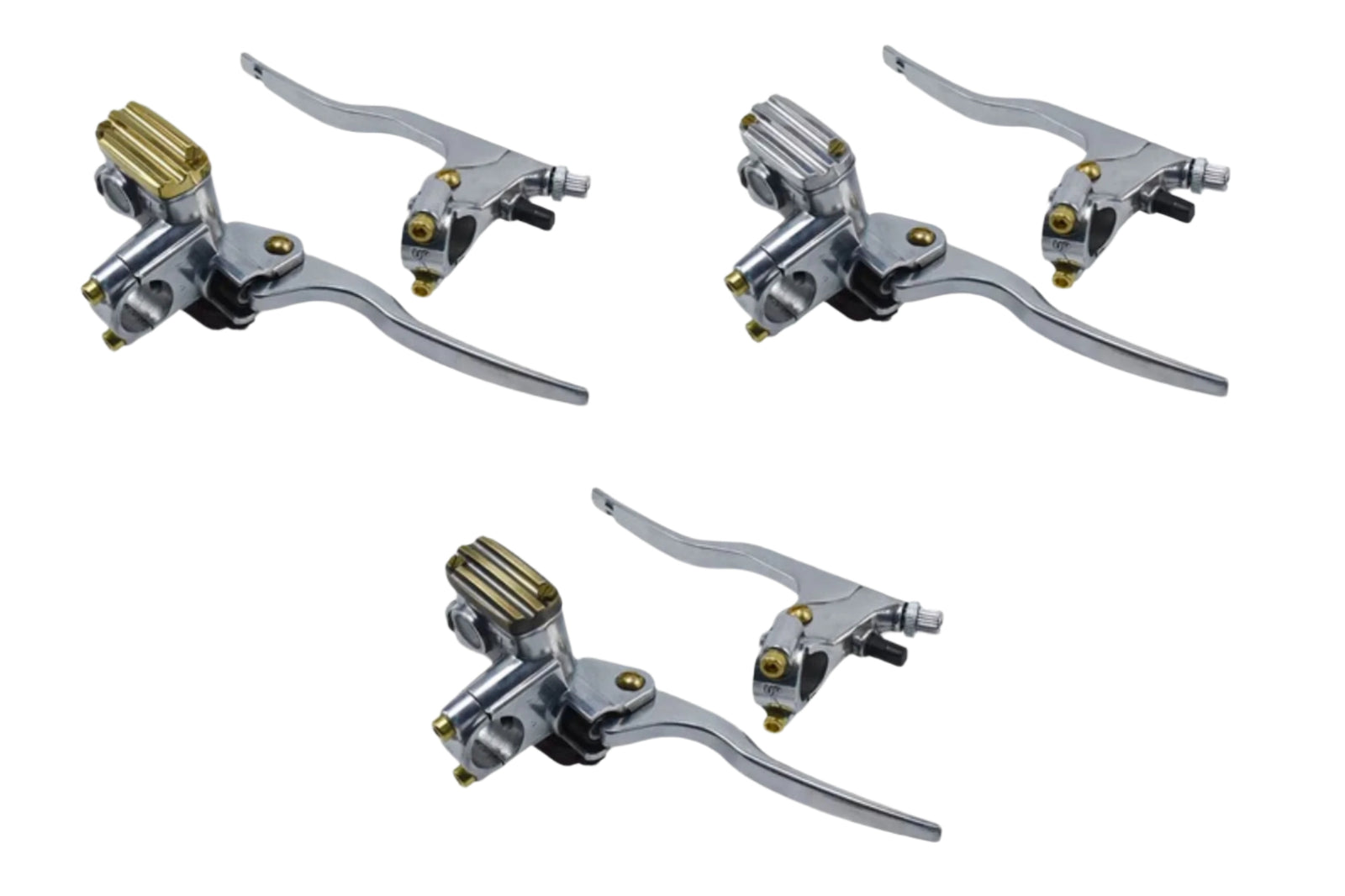 Motorcycle Brake and Clutch Levers Polished and Brass 7/8" or 1"