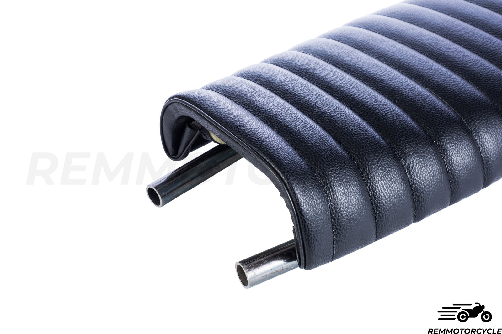 Motorcycle Seat Black + Long Flat Buckle + Integrated LED Strip