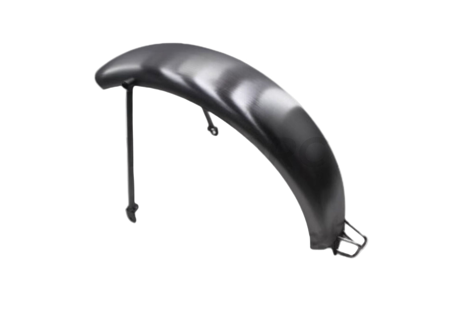 A black, unpainted steel rear mudguard for YAMAHA Virago motorcycles, featuring the contours of the mudguard and brackets.