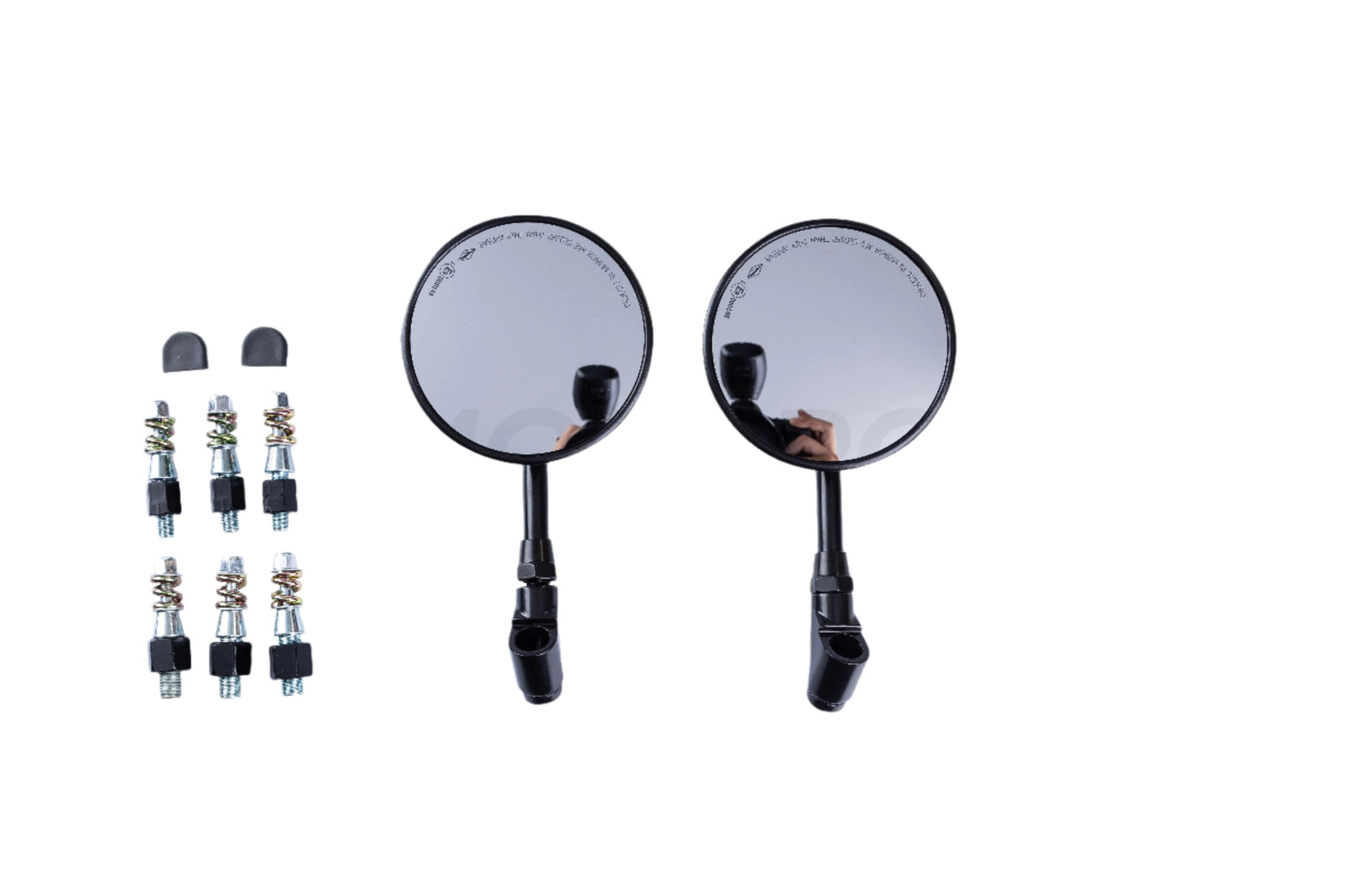 Mirrors round black CNC Approved