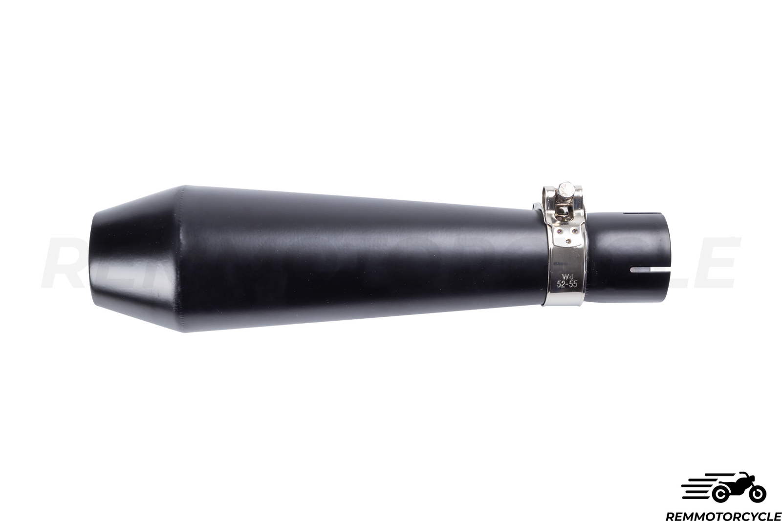 Short Black Cafe Racer Exhaust with Baffle