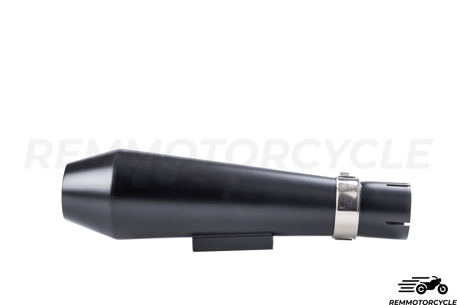 Short Black Cafe Racer Exhaust with Baffle