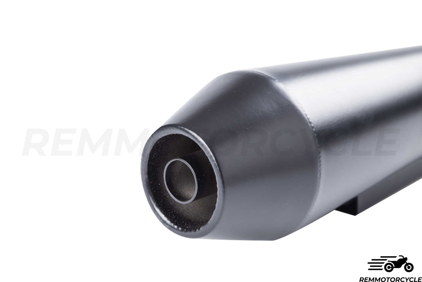 Short Black Cafe Racer Exhaust with Baffle