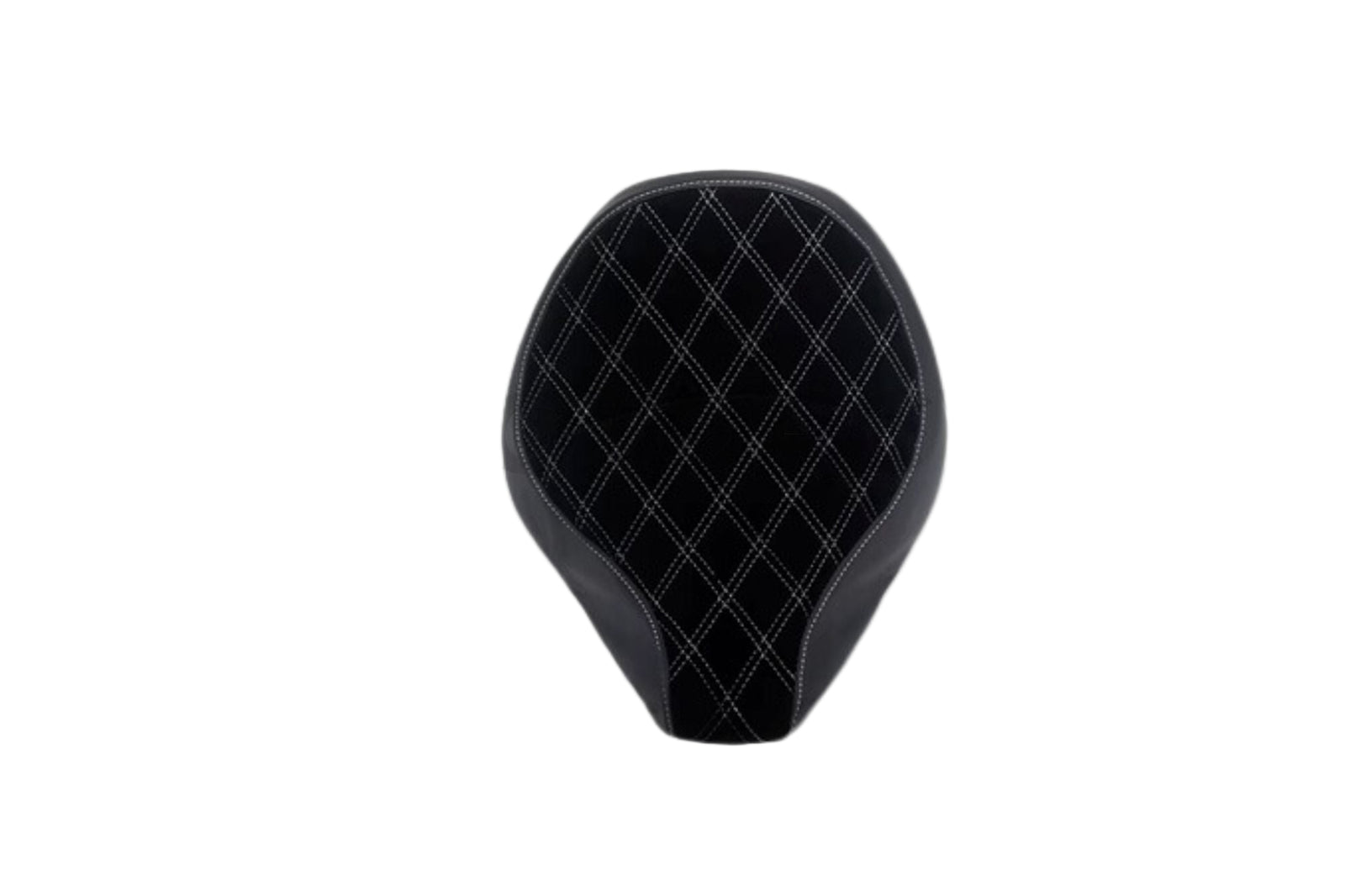 Custom black seat mounted on a Triumph Bobber motorcycle, showcasing the seat's contour and fit without the need for text description.