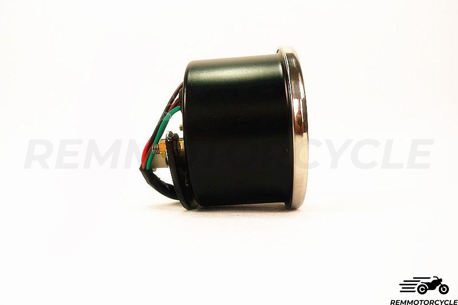 Speedometer km/h Black Circle Chrome 3.34 in (8.5 cm)