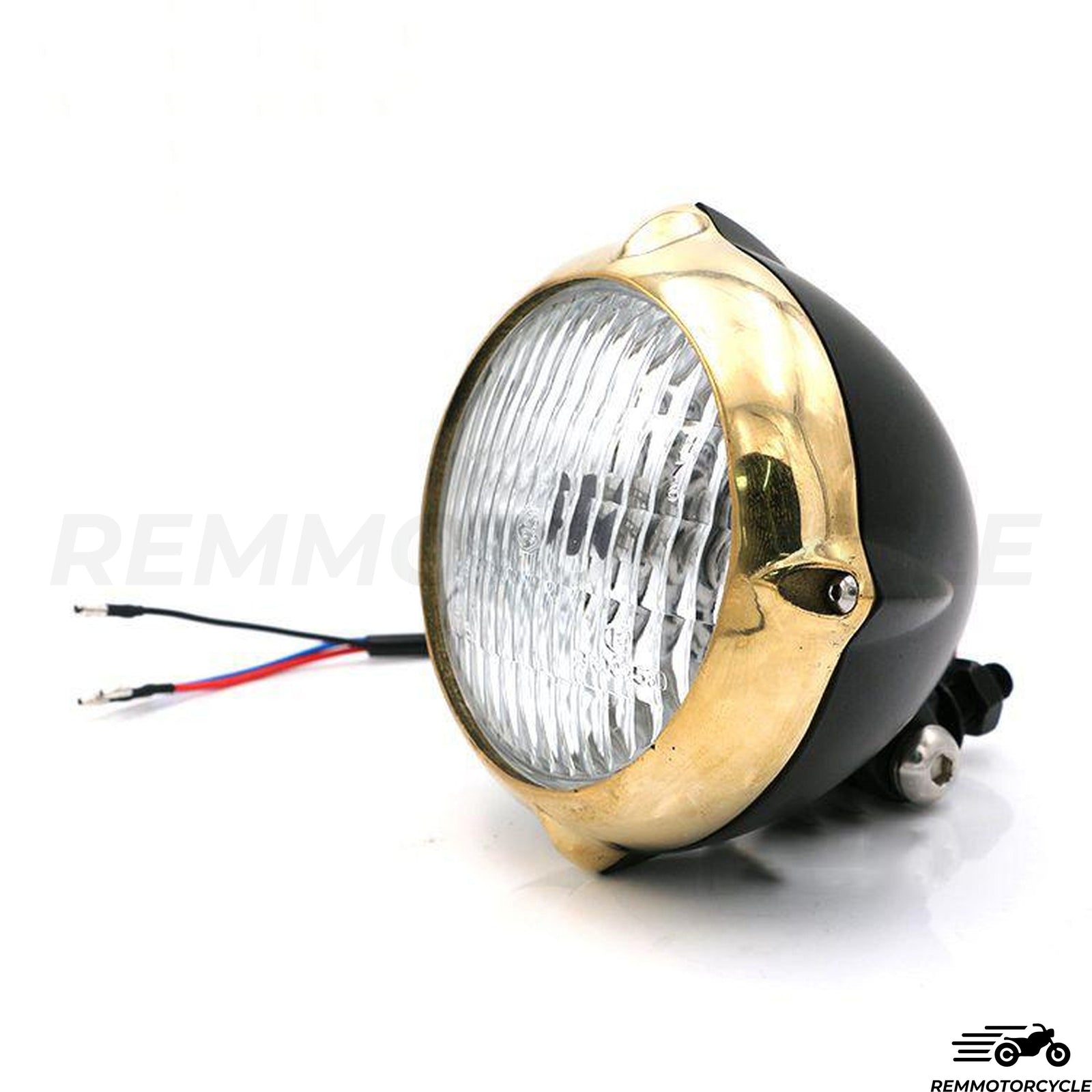 3-point headlight Brass and Chrome or Black