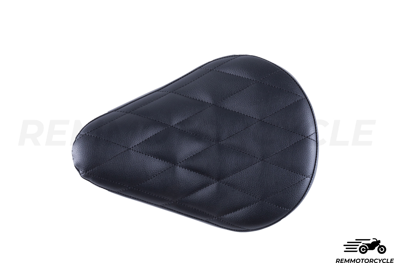 Black Bobber Saddle - Diamond-shaped Stitches