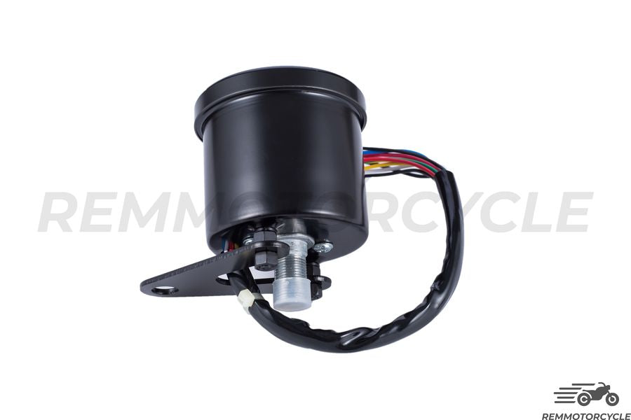 Speedometer Cafe Racer Motorcycle km/h Black Background Black 4 indicators