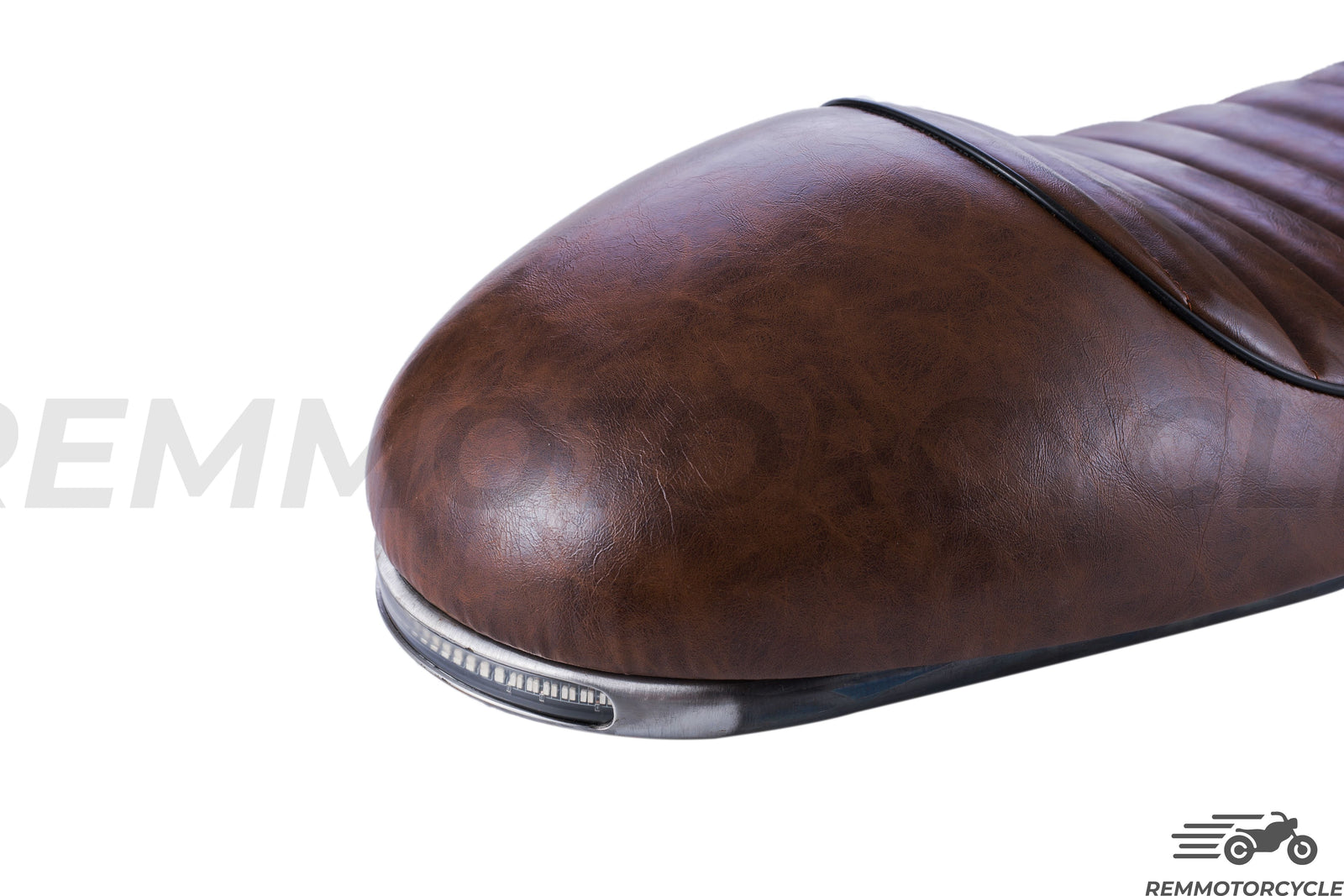 Racing seat brown + long flat buckle + LED