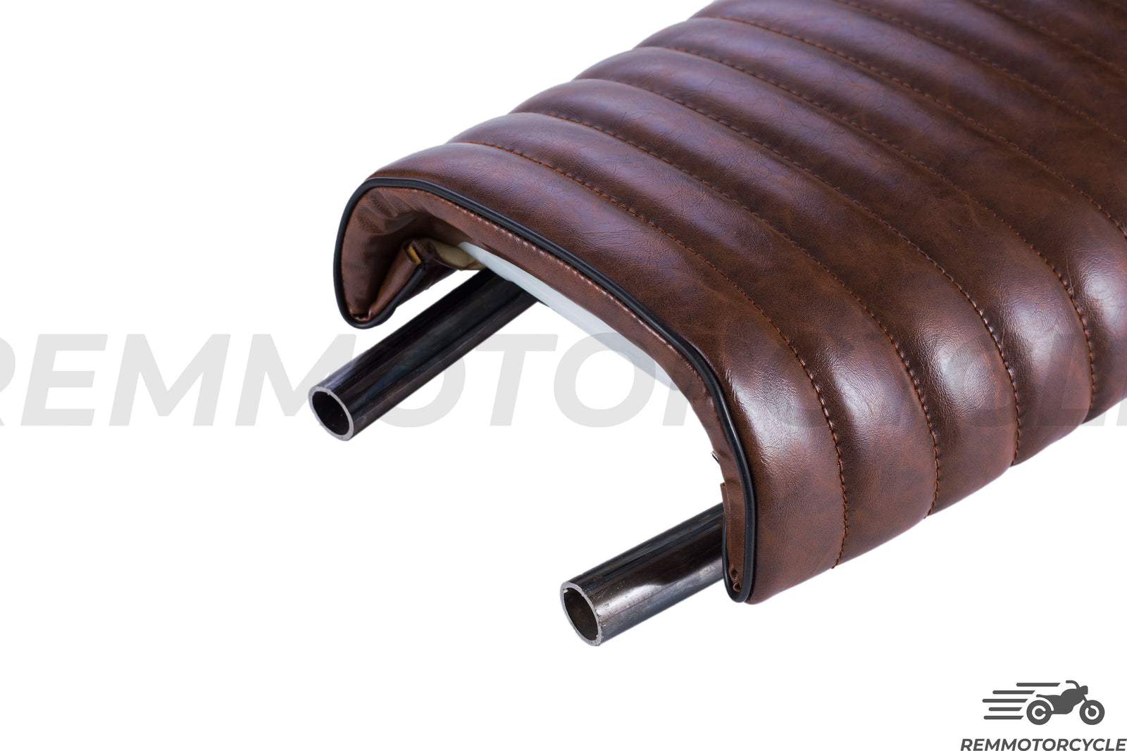 Seat brown scrambler motorcycle with rear U frame and LED motorcycle lights