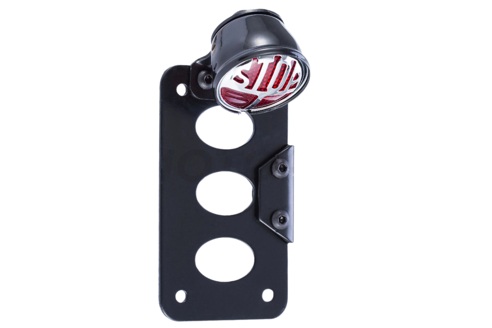 Feu Arriere moto custom "STOP" avec Support de Plaque