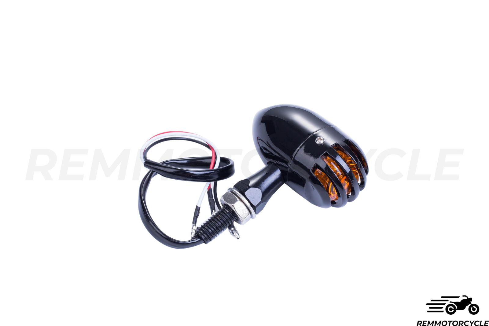 Pair of Metal Turn Signal Lights Black Grid