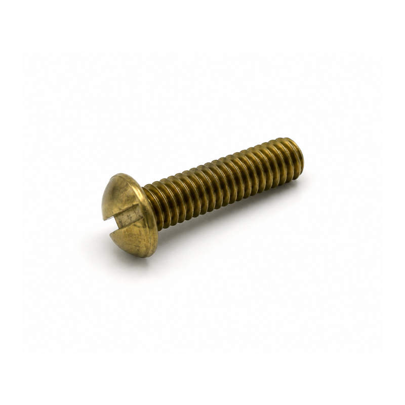 M6 x 15 mm Brass Screw – GB67 Slotted Round Head