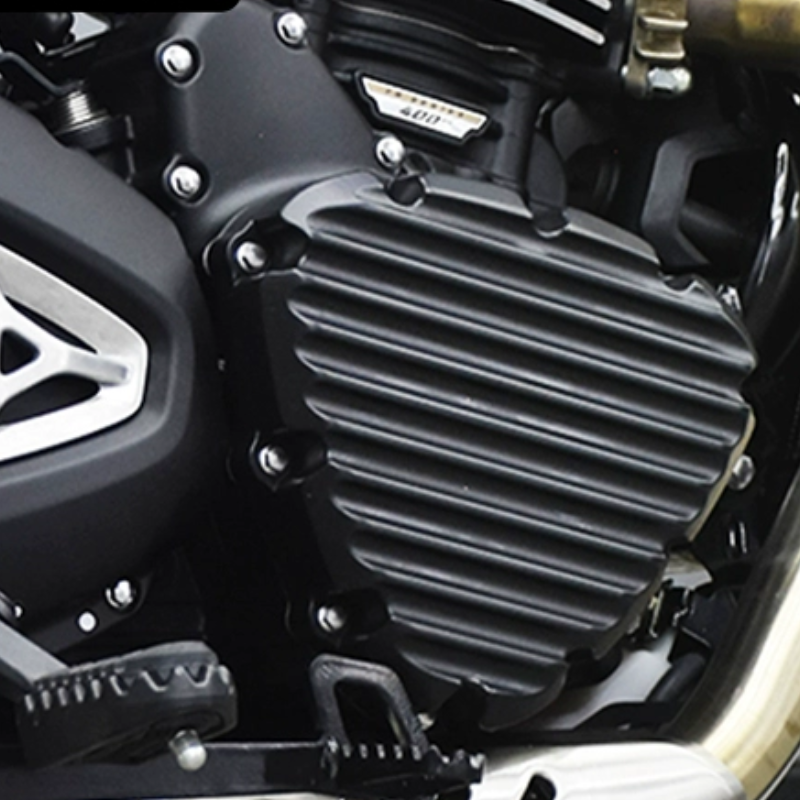 CNC Engine Cover Black / Silver – Triumph Speed 400 / 400 X