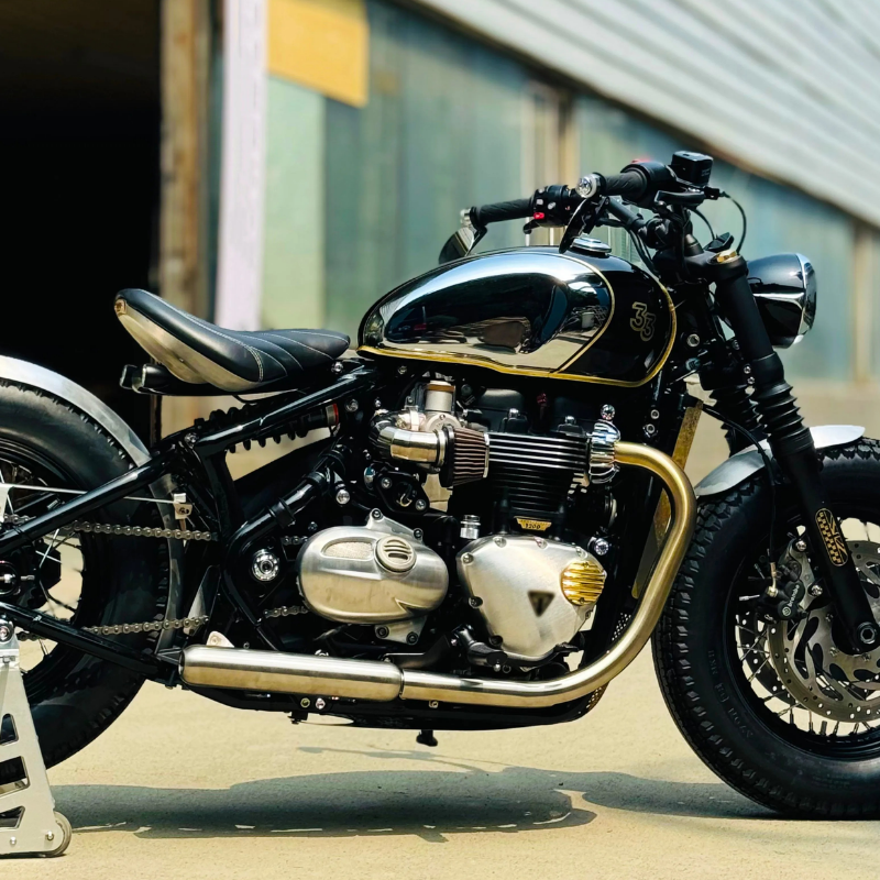 REM stainless steel exhaust pair for Triumph Bobber 1200 – view 4