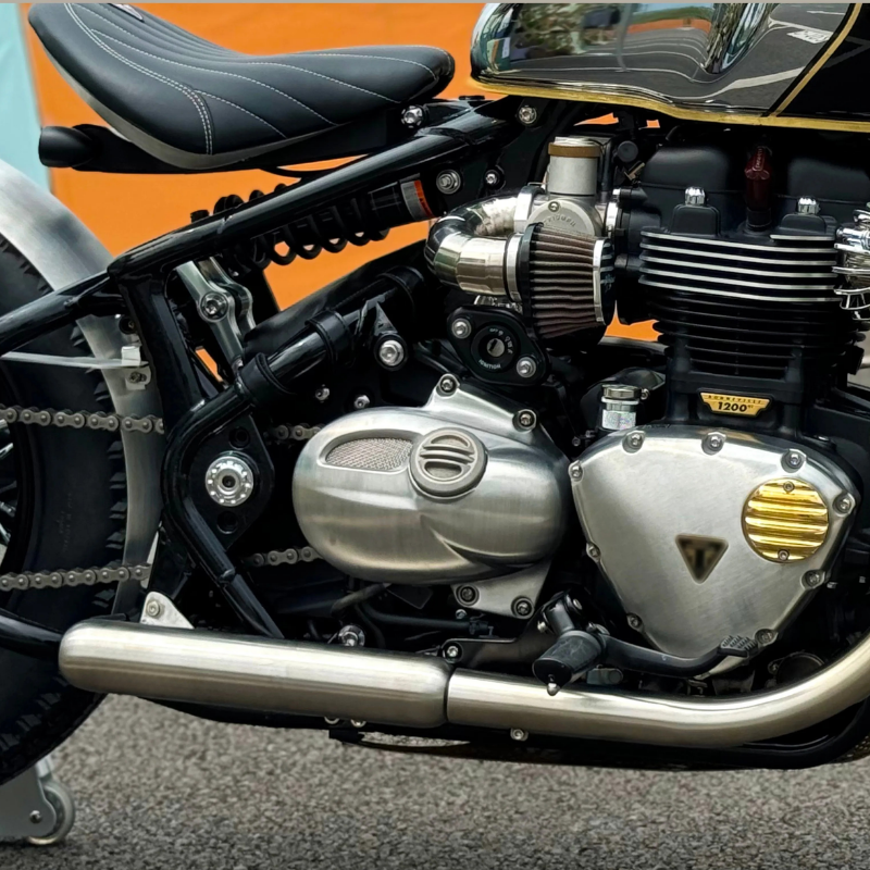 REM stainless steel exhaust pair for Triumph Bobber 1200 – view 5