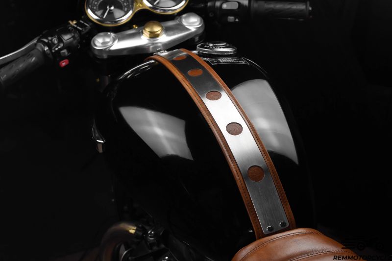 Leather tank cover strap for Triumph T100, T120, Bobber