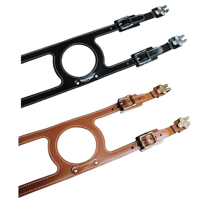 Leather tank strap for gas cap – Triumph T100 T120