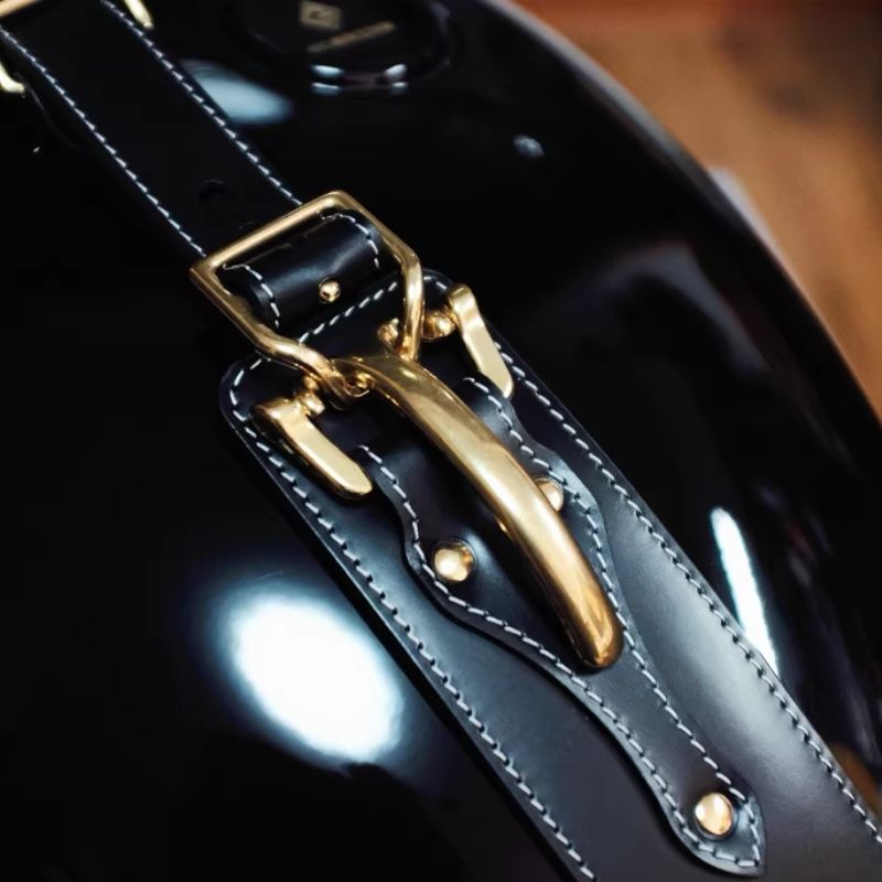 Leather tank protector strap – Triumph T100 T120