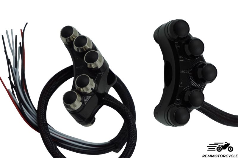Racing motorcycle Switch control FULL aluminum 7 buttons Black or Silver
