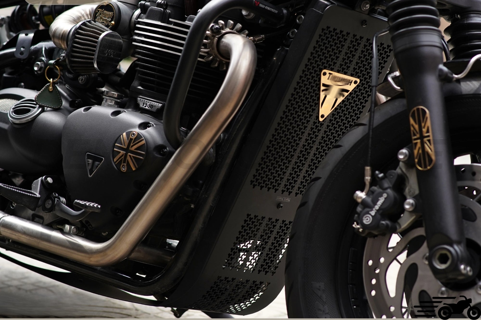 Radiator protection grille for Triumph Bobber