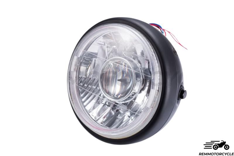 Headlight 19 cm Black / Blue Halo