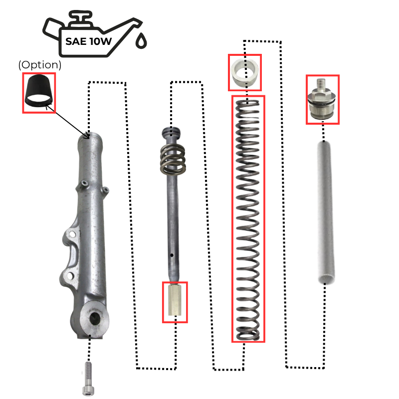 Fork lift and stiffening kit for the Honda CL500
