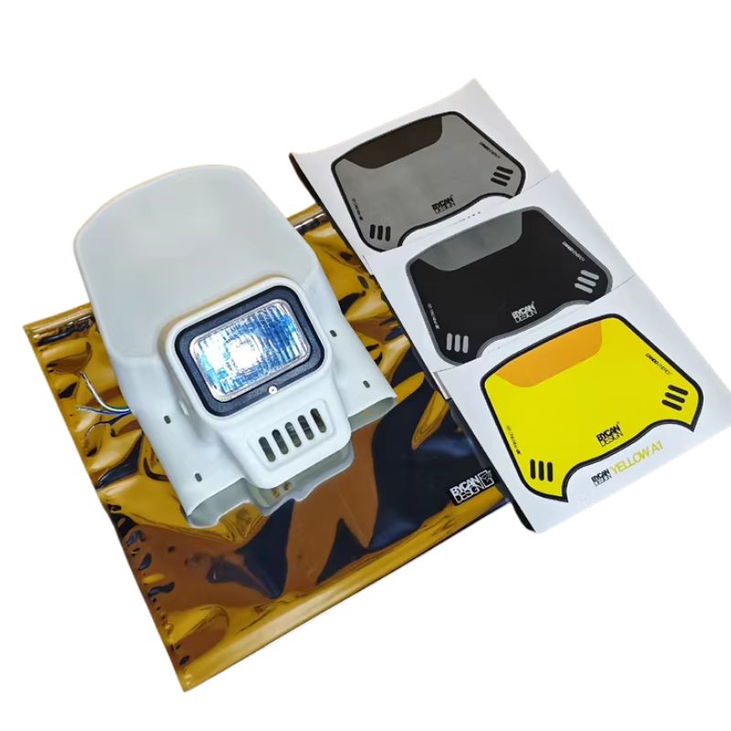 Retro Enduro Number Plate with Headlight