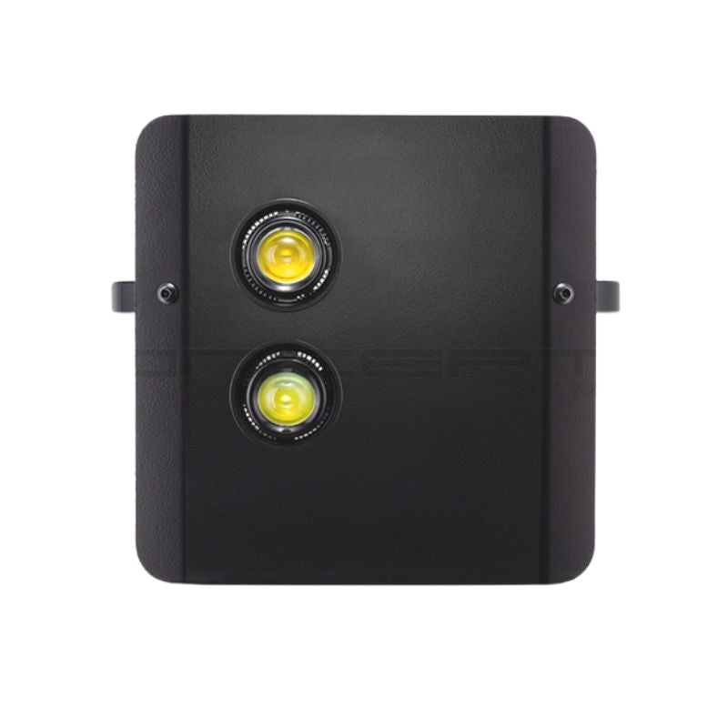 Universal Scrambler headlight plate with LED bulbs