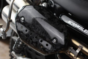 Carbon exhaust guard for Triumph Scrambler 1200